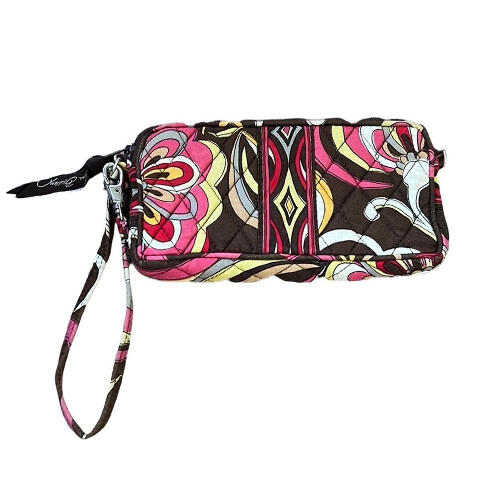 Vera Bradley Brown & Red Floral Multi-Shape Zip Closure Wallet